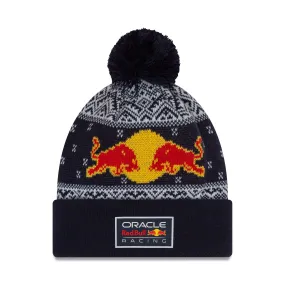 Red Bull Racing F1 New Era Holiday Cuff Bobble Beanie