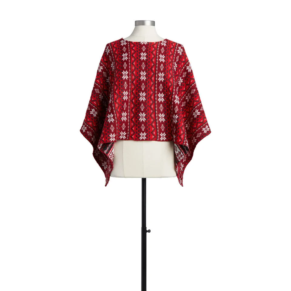 RED/WHT HOLIDAY PONCHO