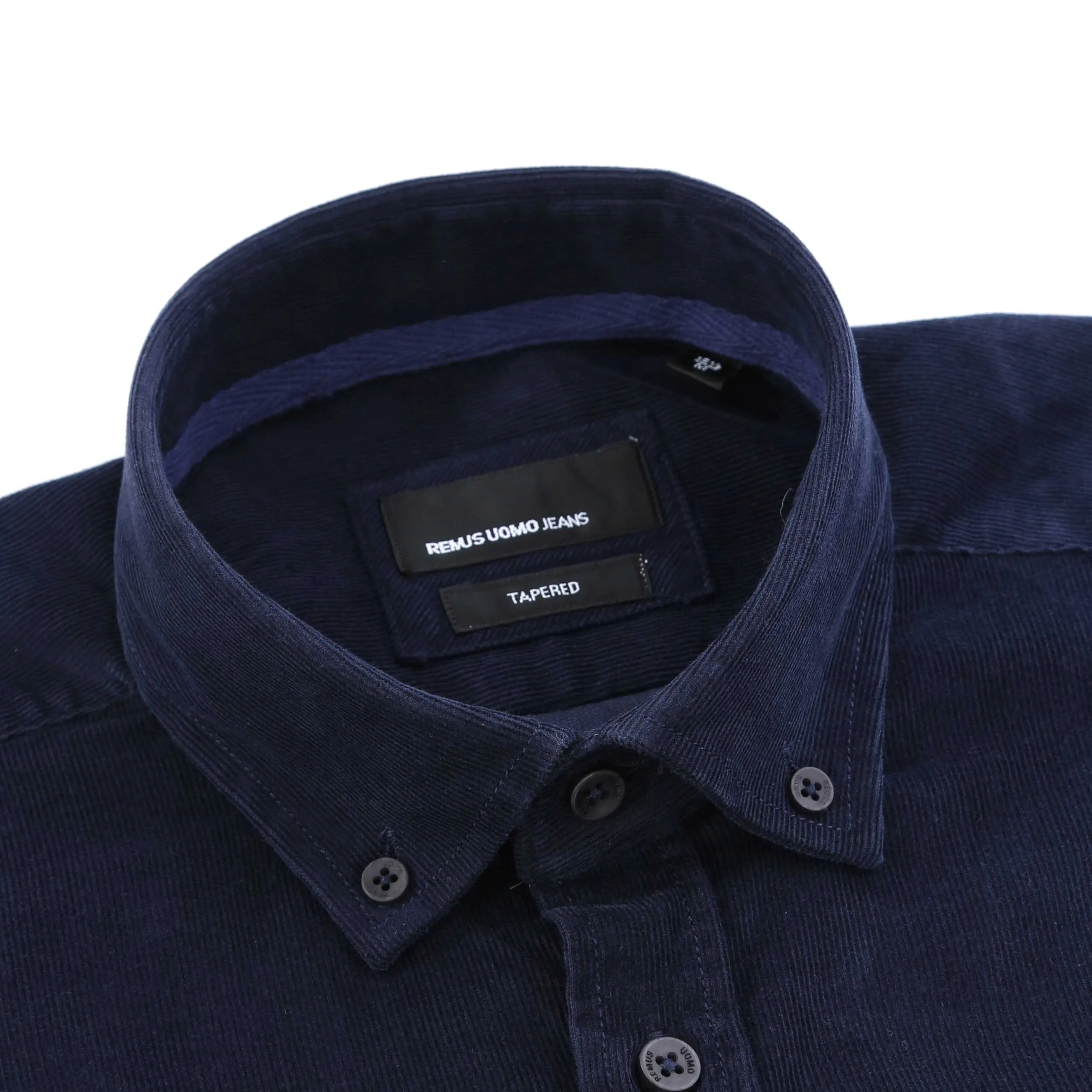 Remus Uomo Needle Cord Shirt in Navy