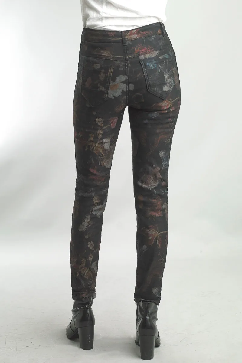 Reversible Jeans in Black Print and Solid