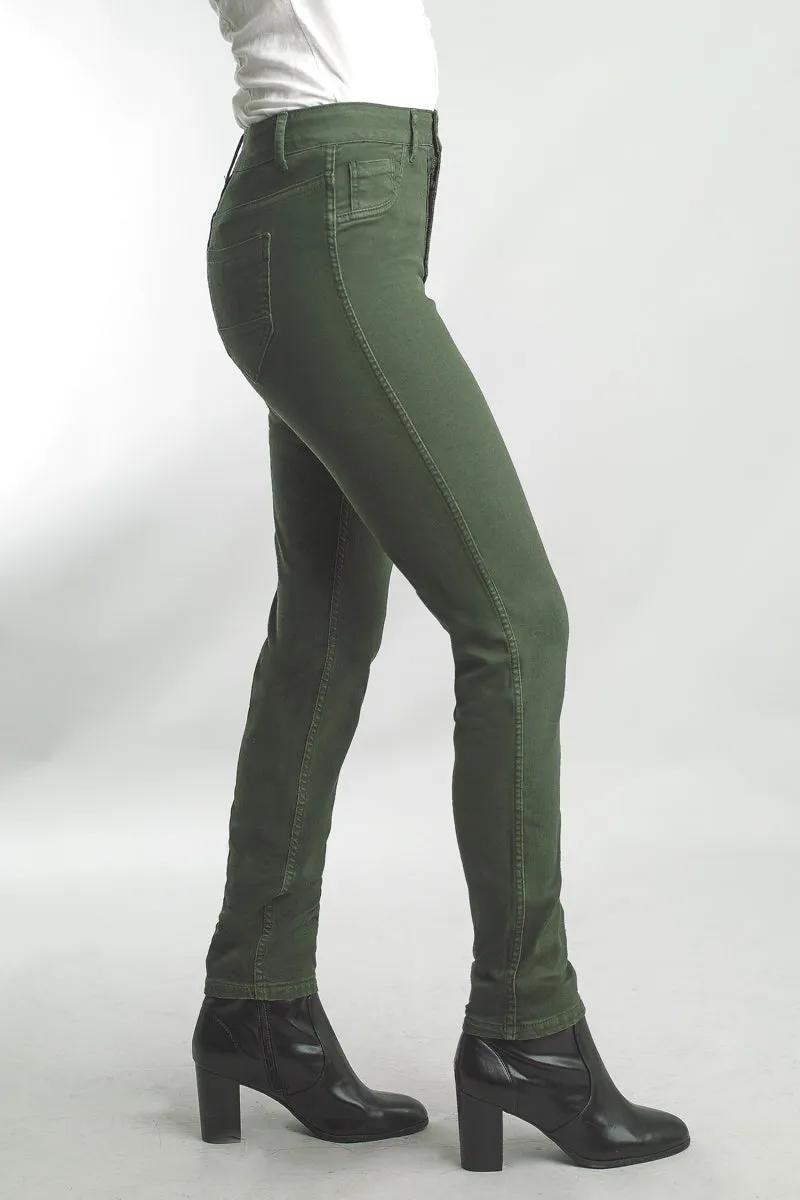 Reversible Jeans in Olive Print and Solid