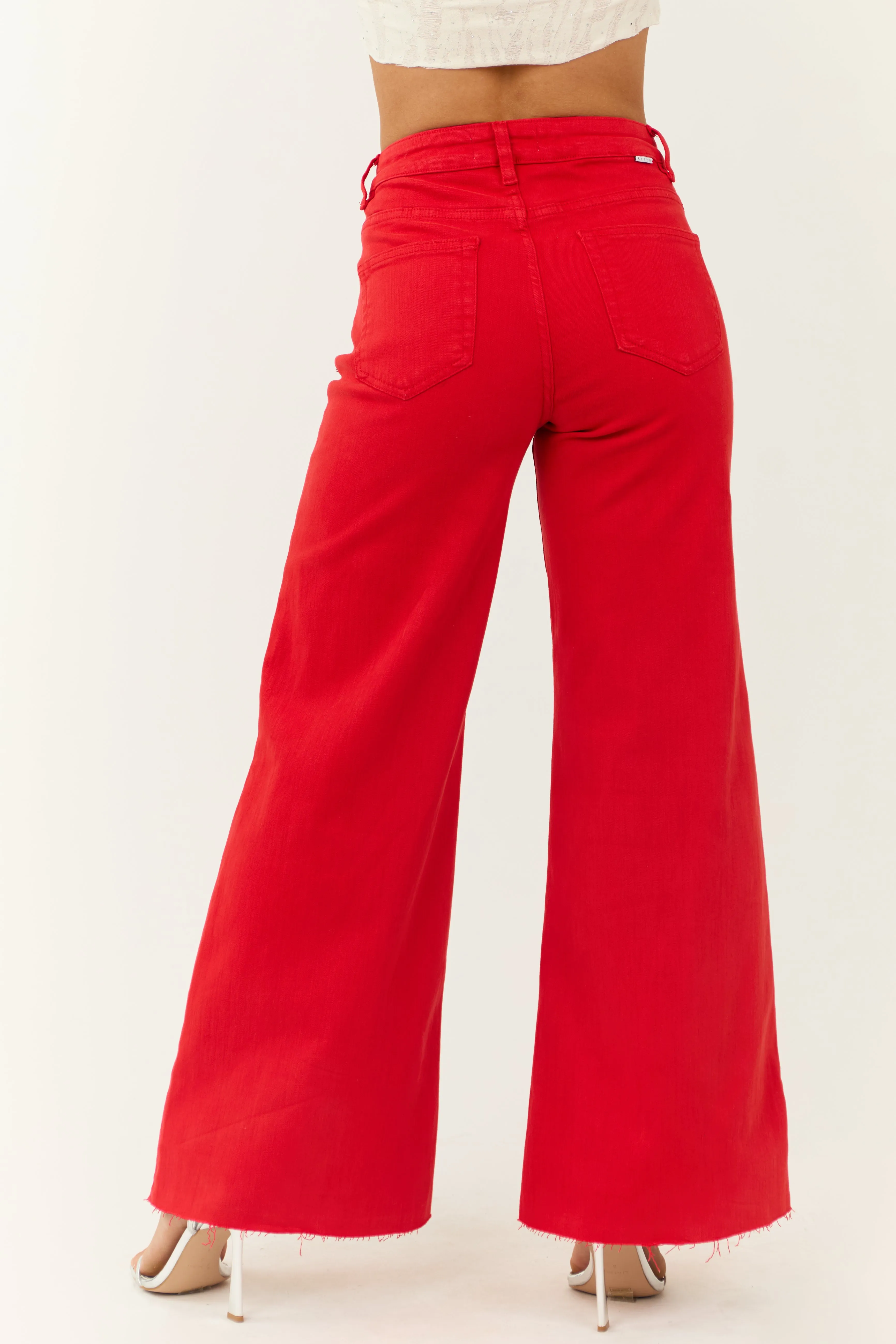 Risen Tummy Control Bright Scarlet Palazzo Jeans