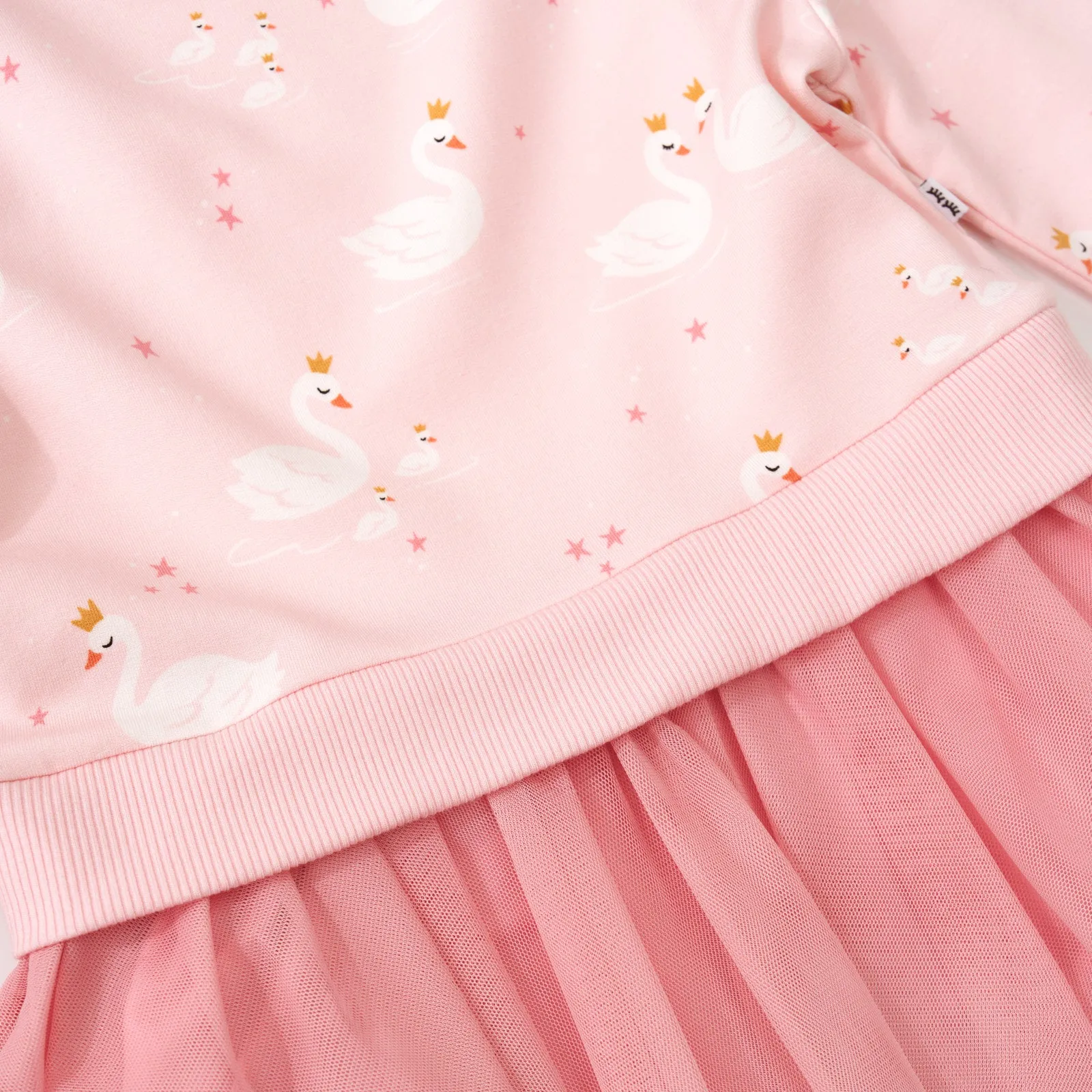 Rosy Swan Crewneck Tutu Dress