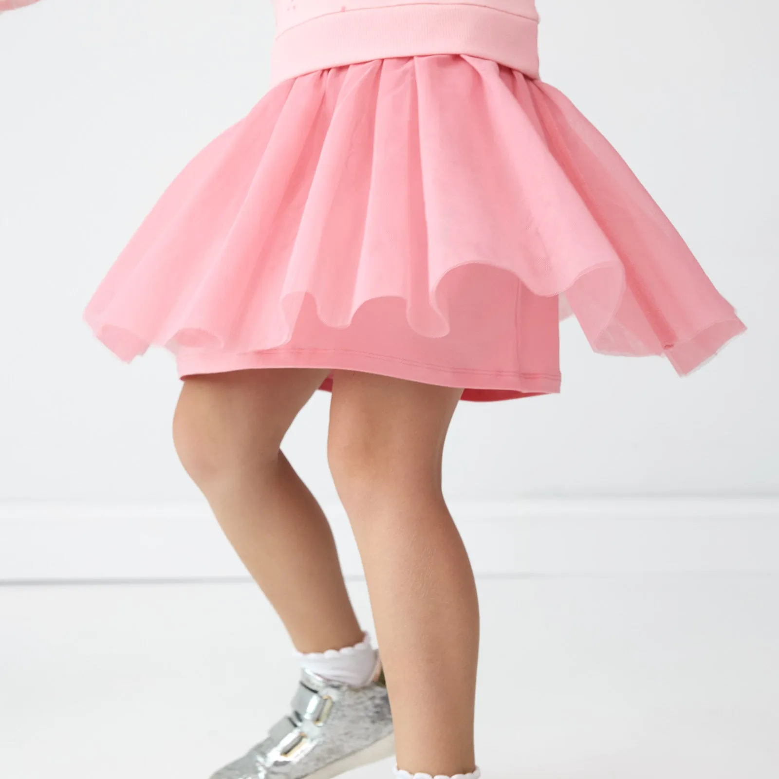 Rosy Swan Crewneck Tutu Dress