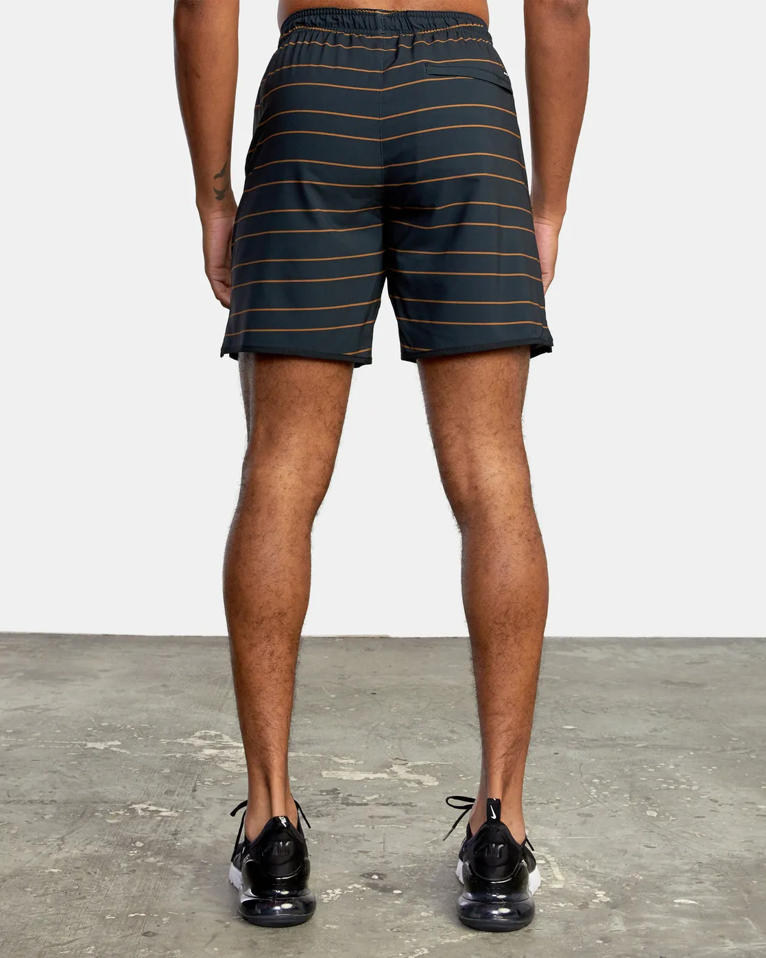 RVCA Yogger Stretch Athletic Shorts 17" - Club Stripe Rubber