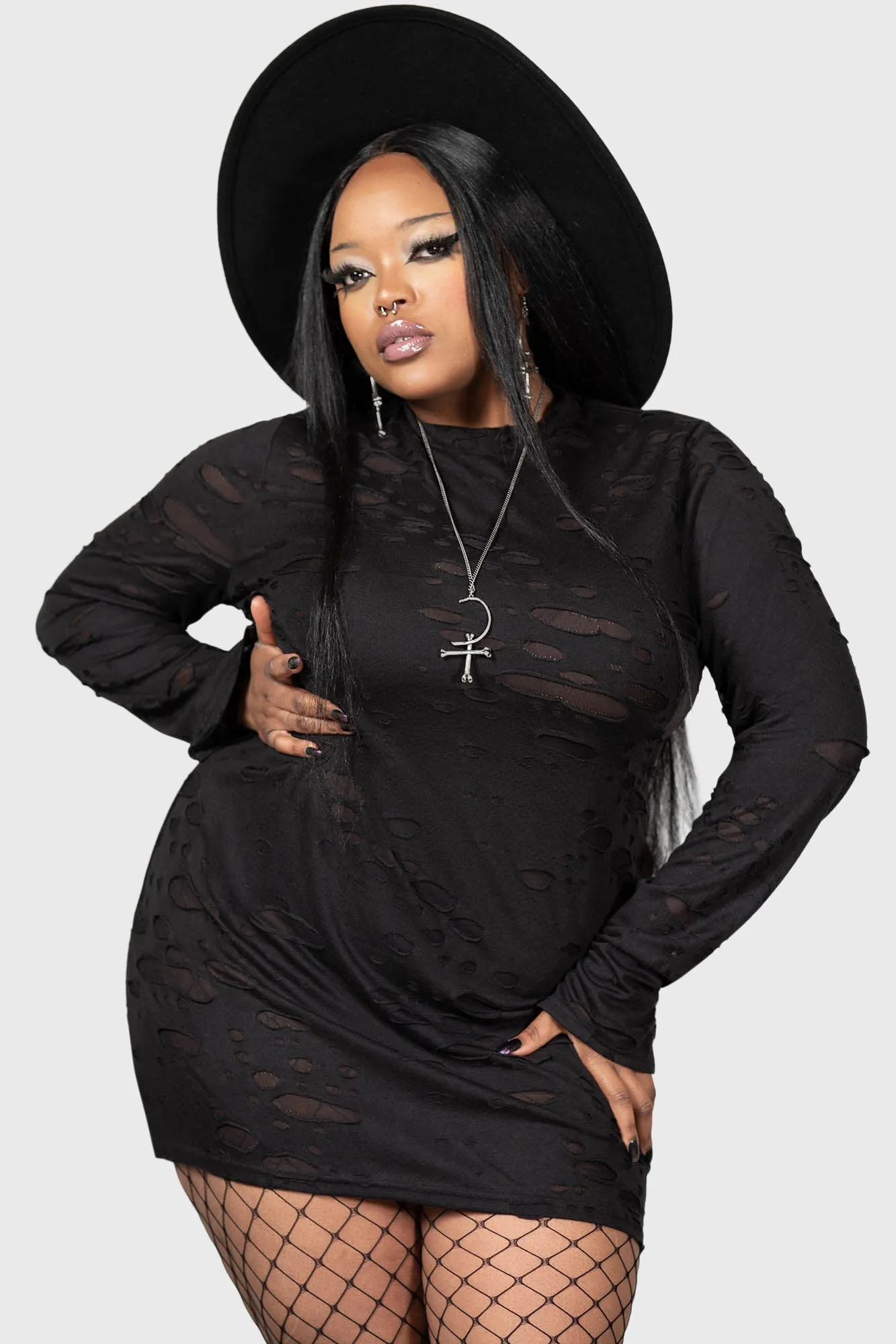 Sinners Glimmer Long Sleeve Dress