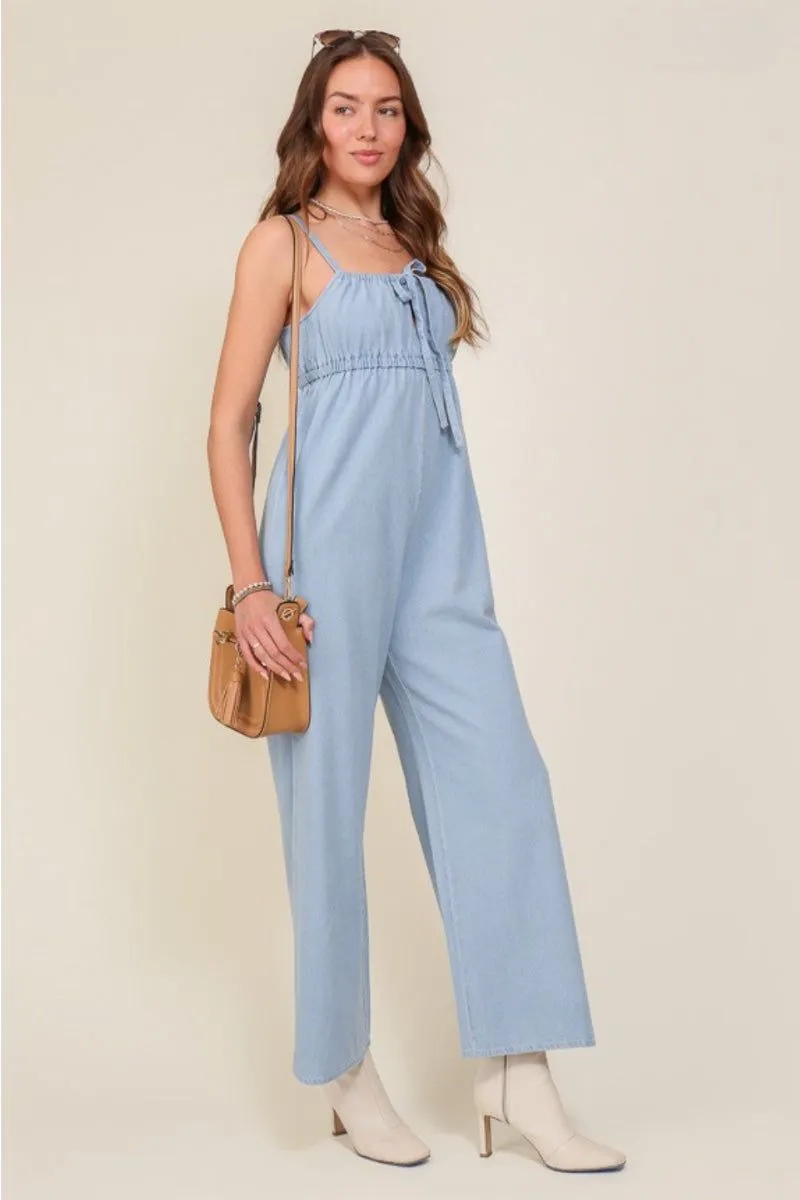 Sleeveless Denim Jumpsuit