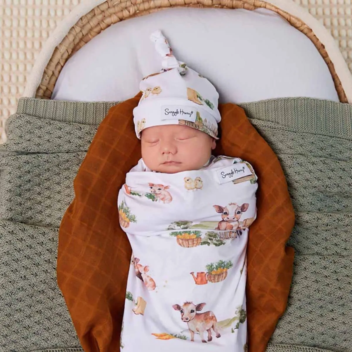 Snuggle Hunny Snuggle Swaddle Sack with Matching Headwear - Farm