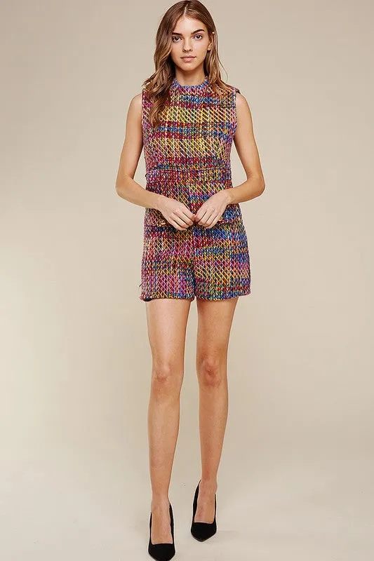 Somewhere Over the Rainbow | Multicolor Woven Sleeveless Romper