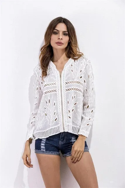 Summer Lace Beach Long Sleeve Shirt