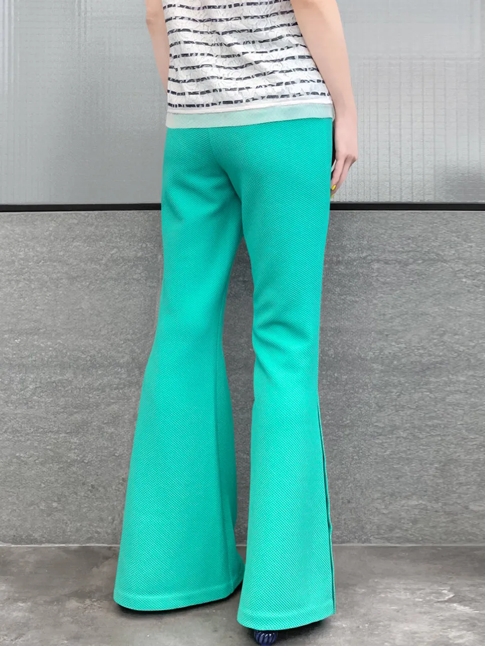 Surprise Sale! Mint Green Flare Leg Pull On Button Pants