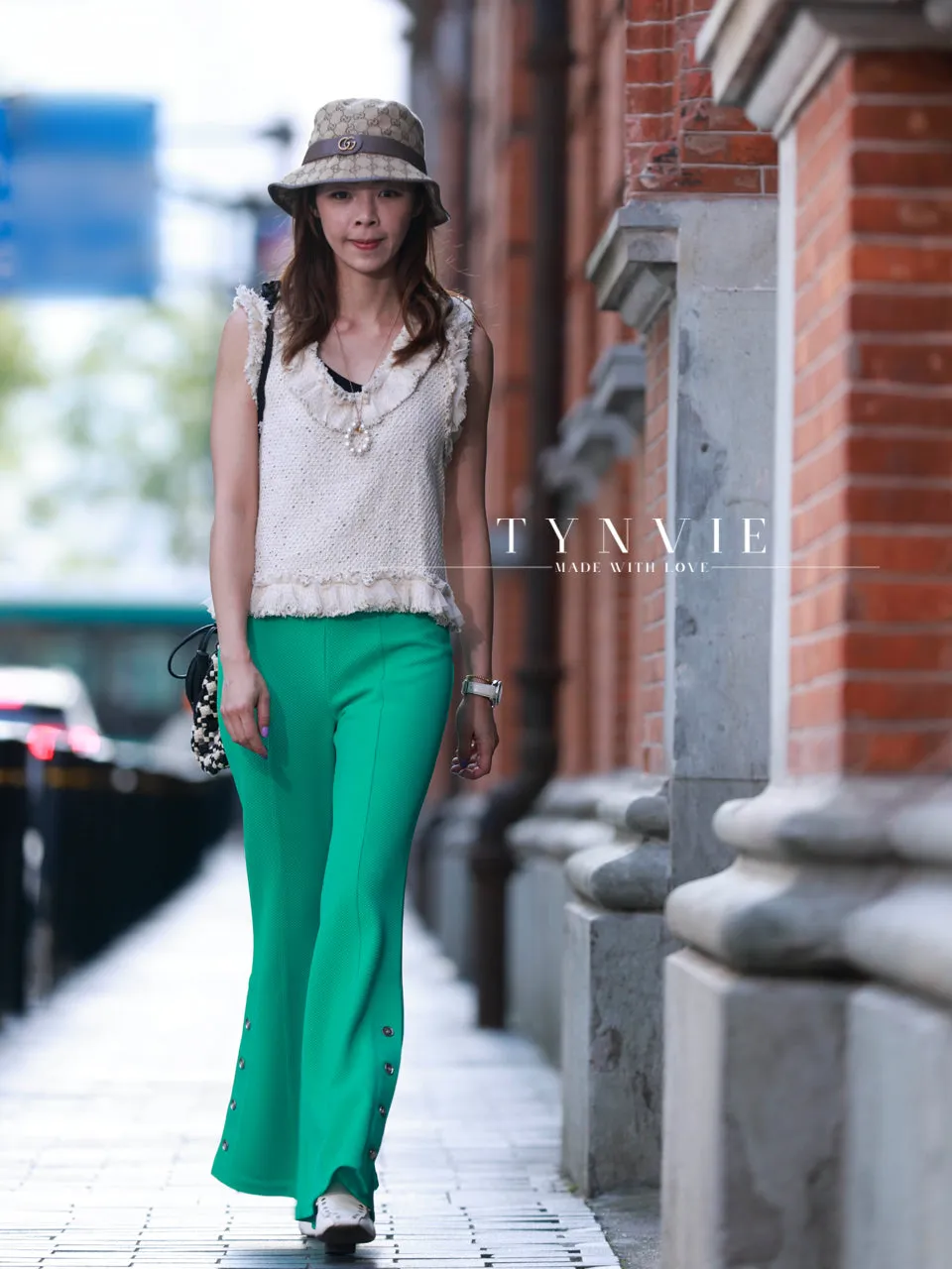 Surprise Sale! Mint Green Flare Leg Pull On Button Pants