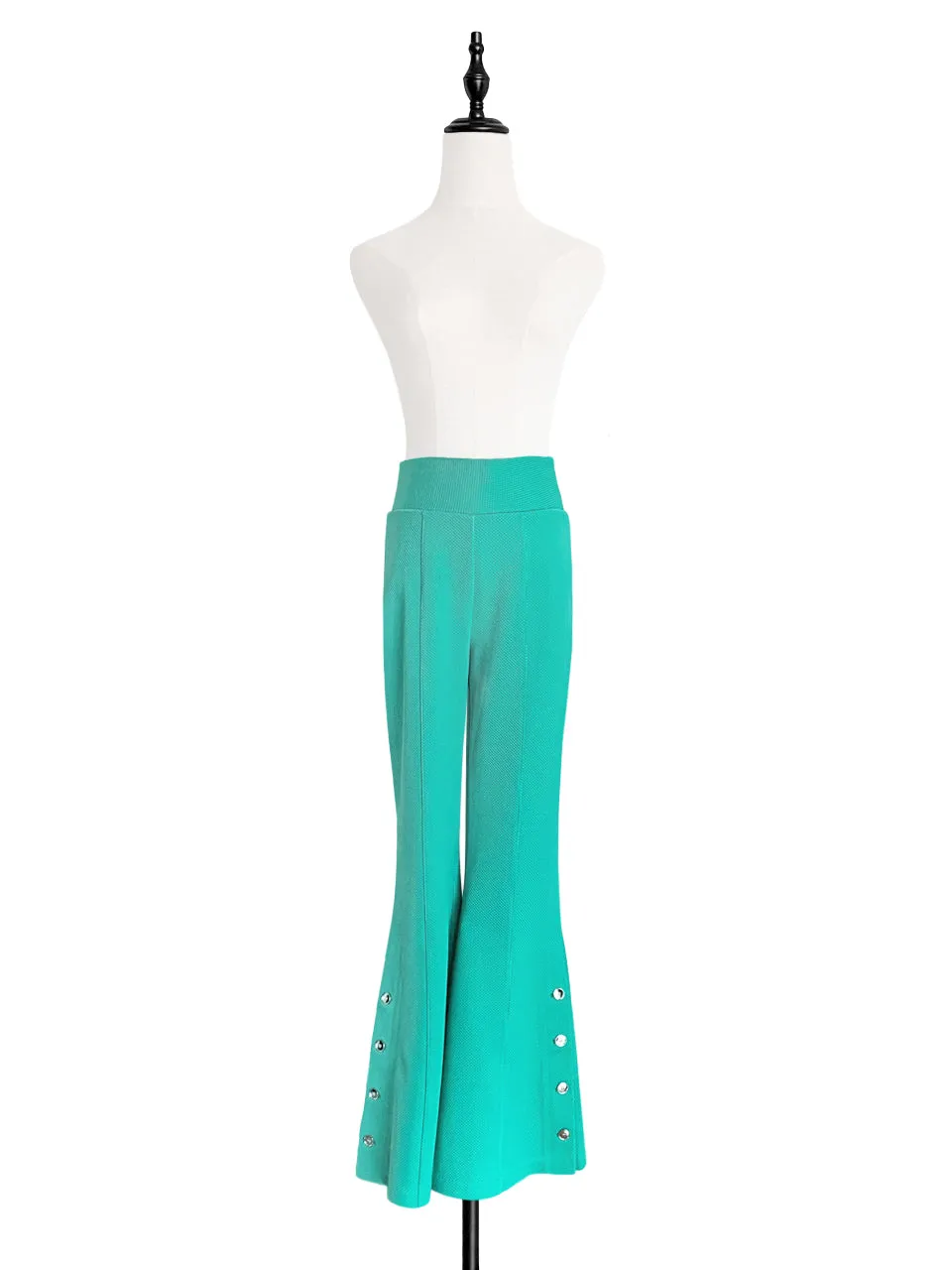 Surprise Sale! Mint Green Flare Leg Pull On Button Pants