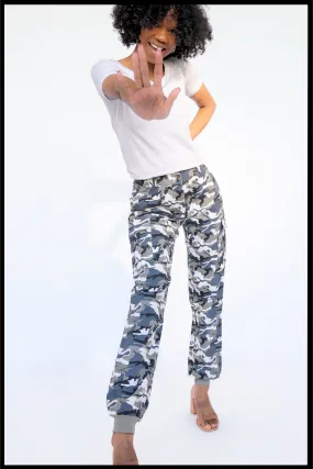 Tall Cargo Joggers-Blue Camo