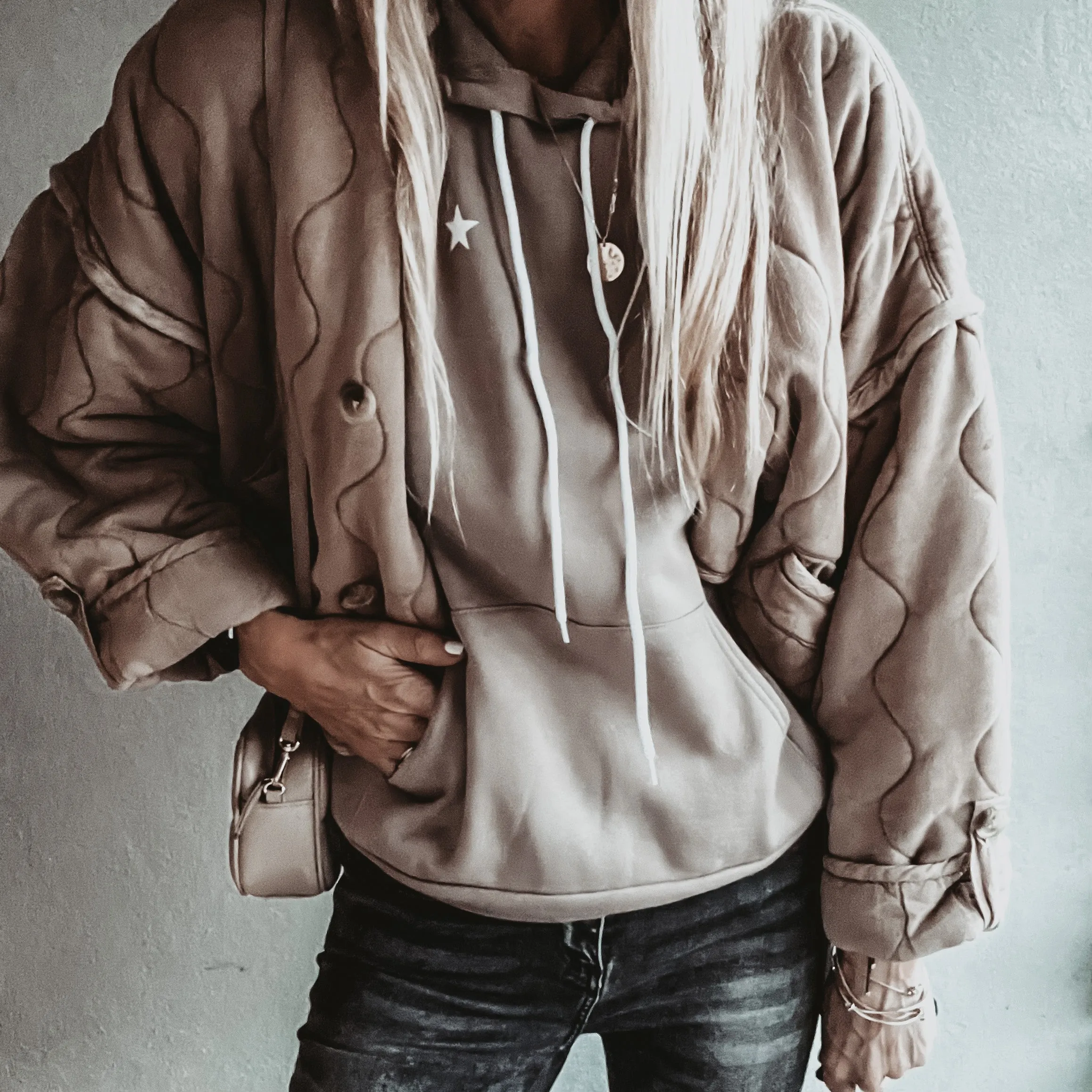 Taupe three star hoody