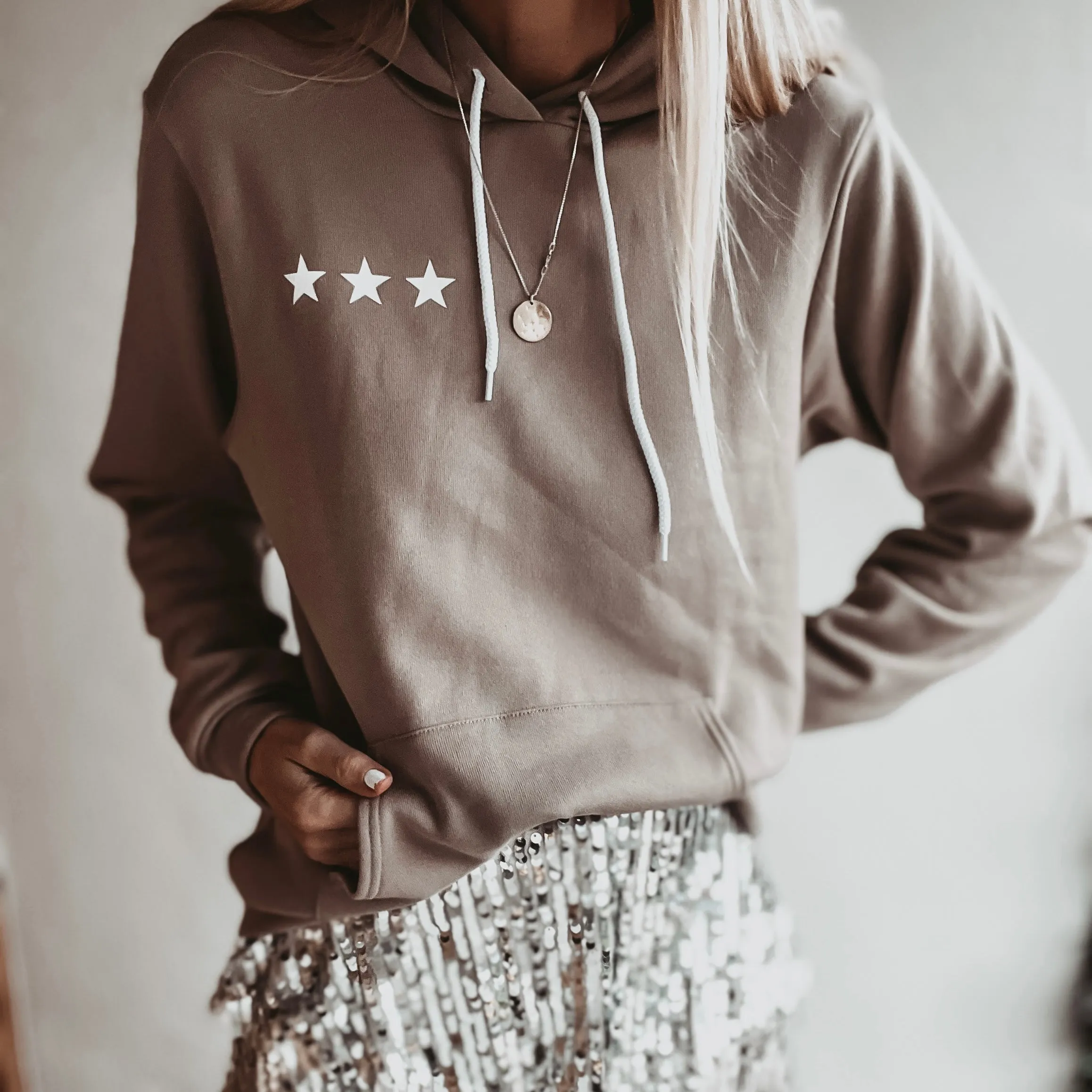 Taupe three star hoody