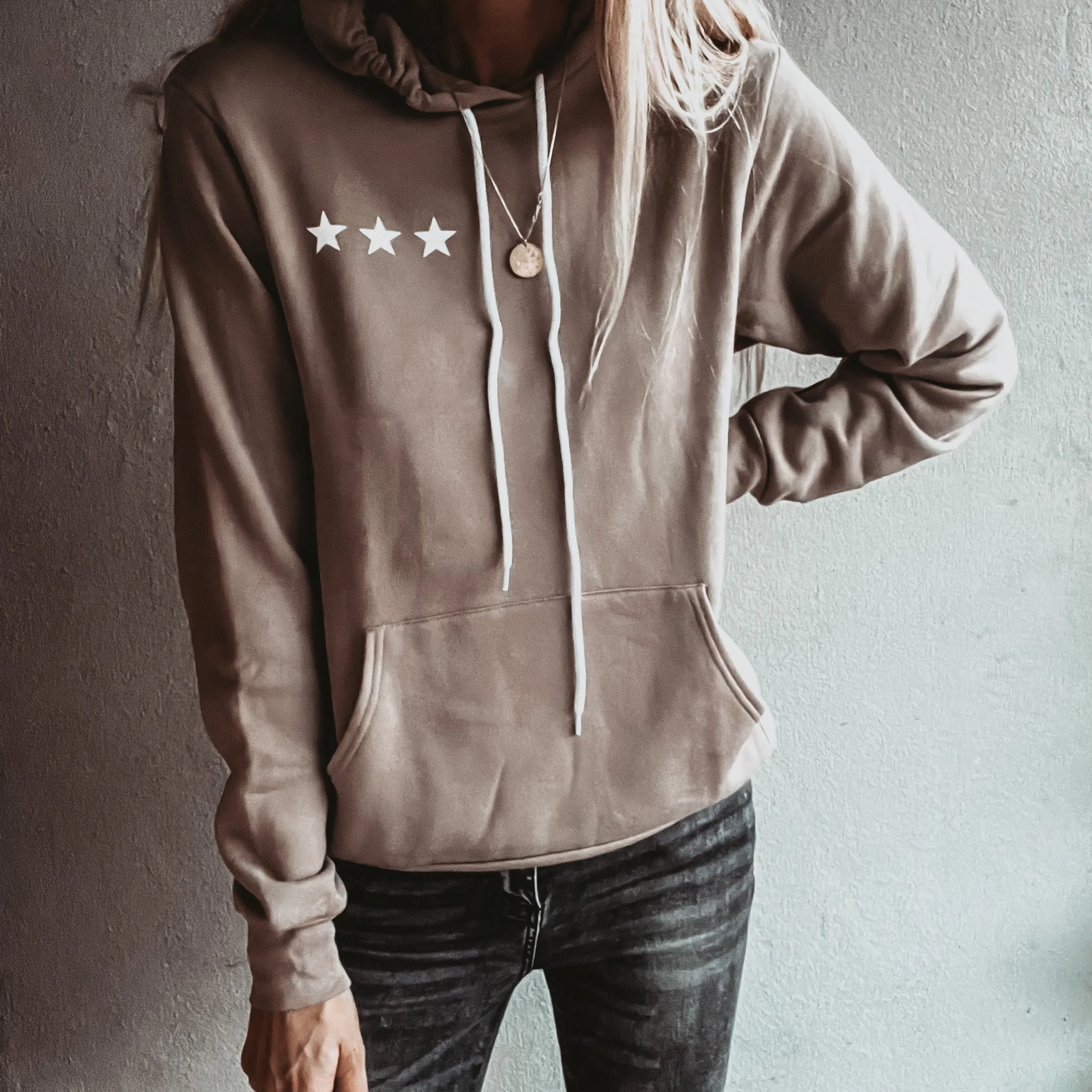 Taupe three star hoody