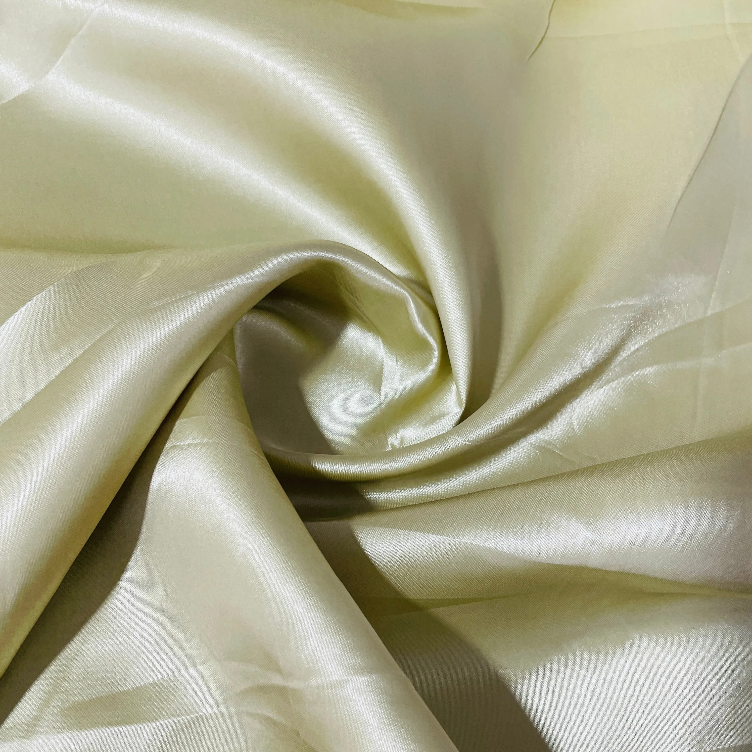 Tea Green Solid Satin Fabric