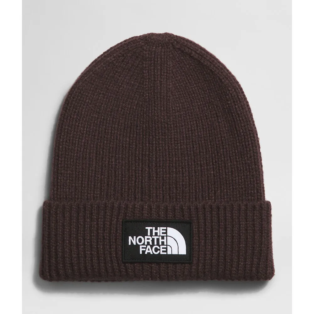 The North Face Logo Box Cuffed Beanie Coal Brown