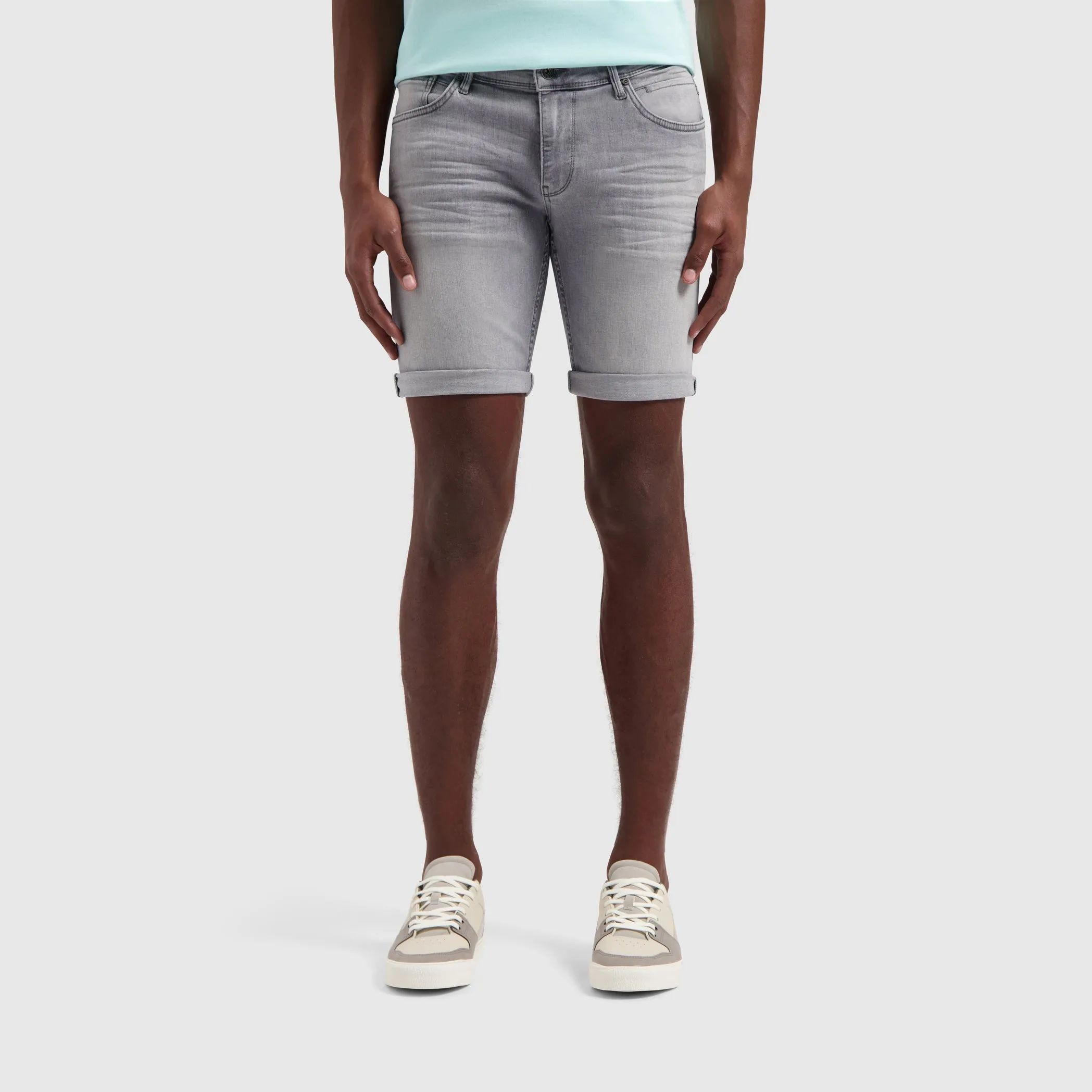 The Steve Skinny Fit Shorts | Denim Light Grey