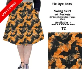 Tie Dye Bats Swing Skirt