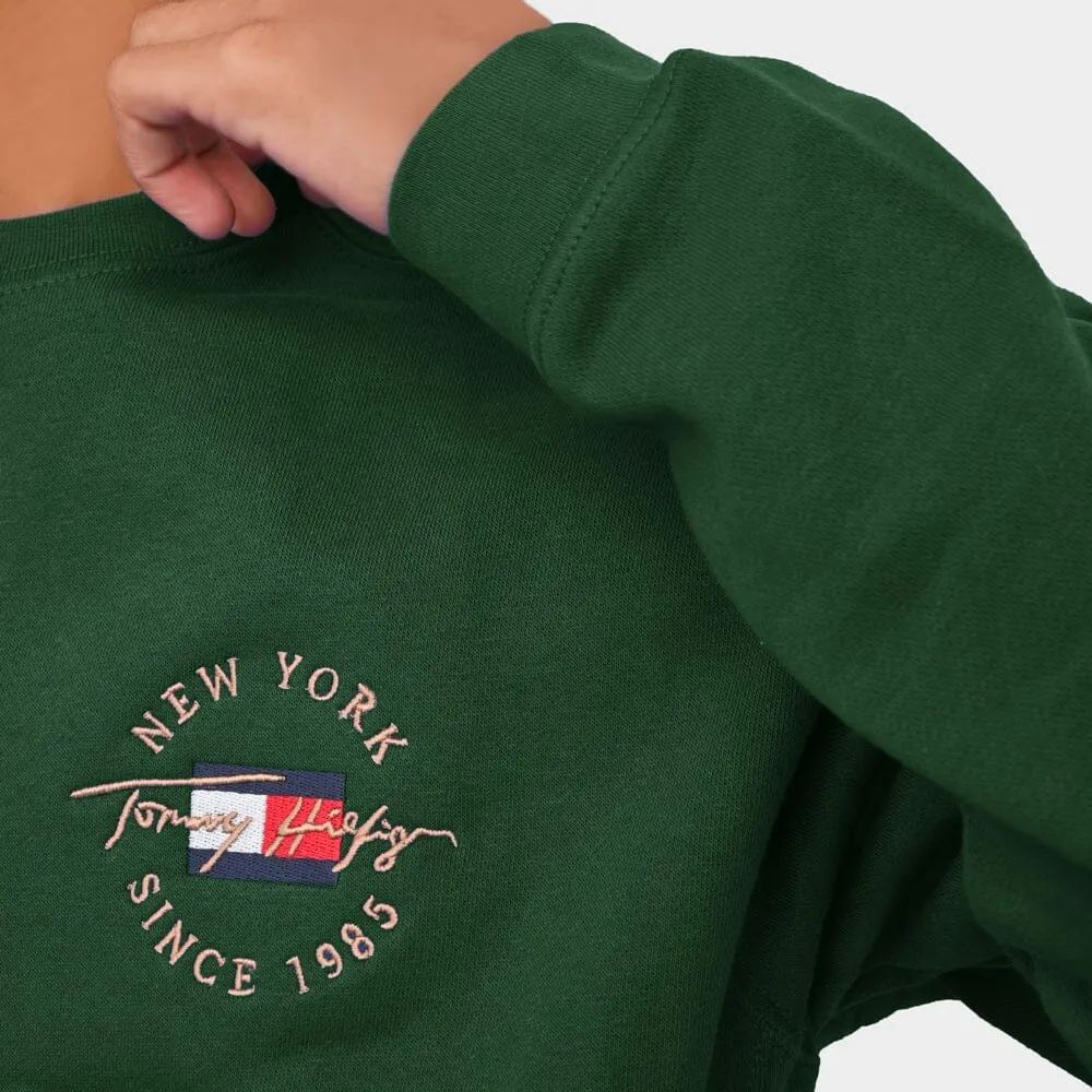 TMH Men's New York Logo Embroidered Long Sleeve Fleece Sweat Shirt