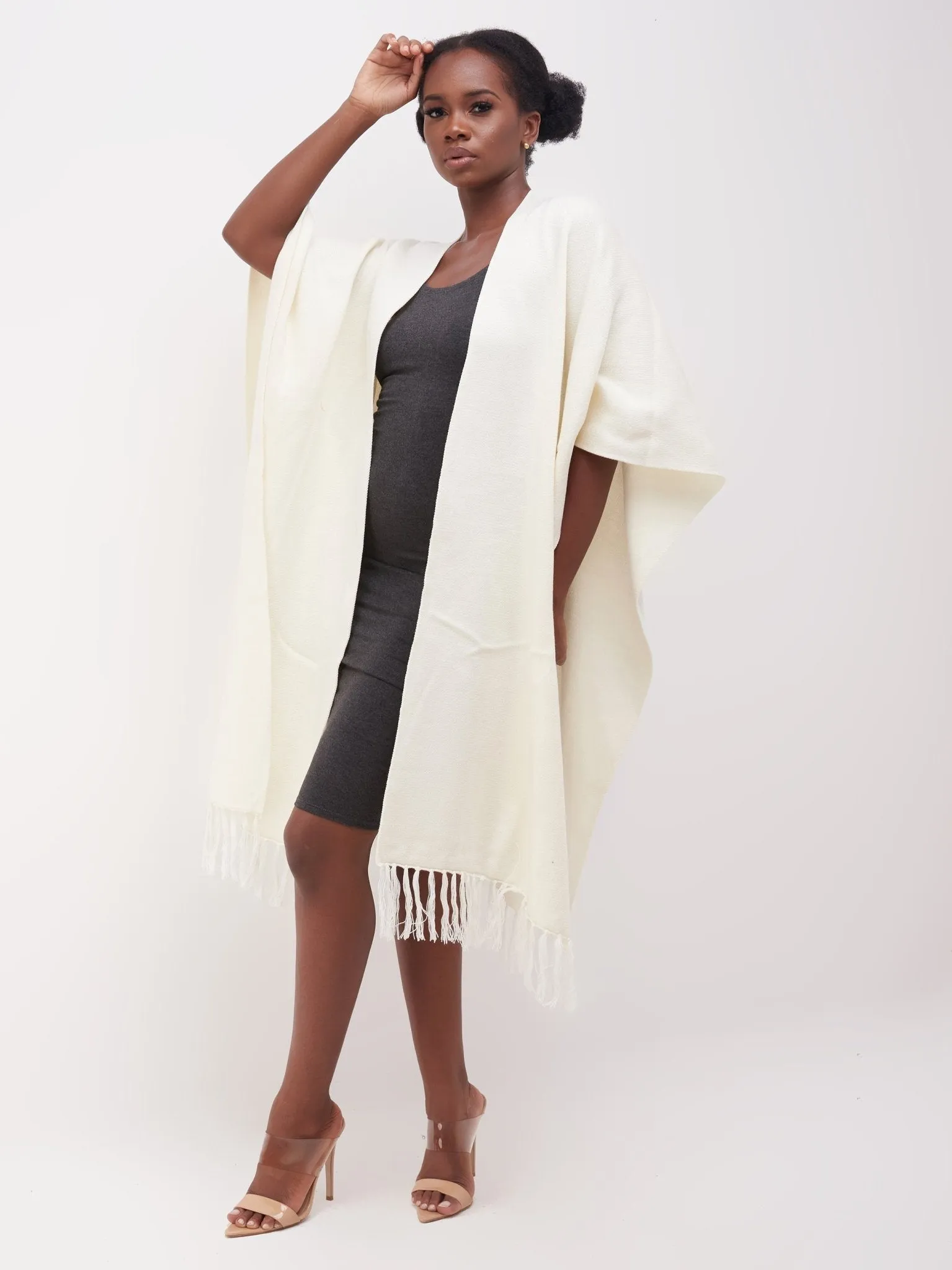 Vivo Essentials Double Layered Shawl - Off White