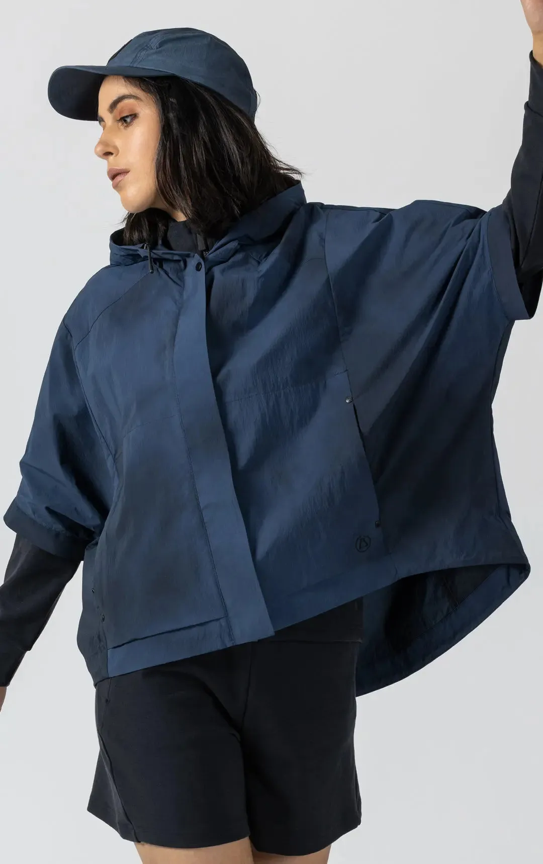 WAVE DYE ZIP PONCHO - CLEARANCE