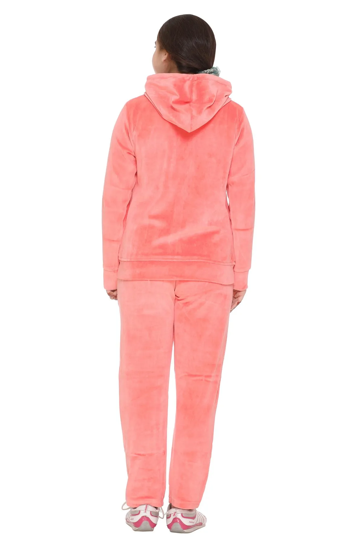 Winter Cotton Velvet Tracksuit For Women - Blush Pink