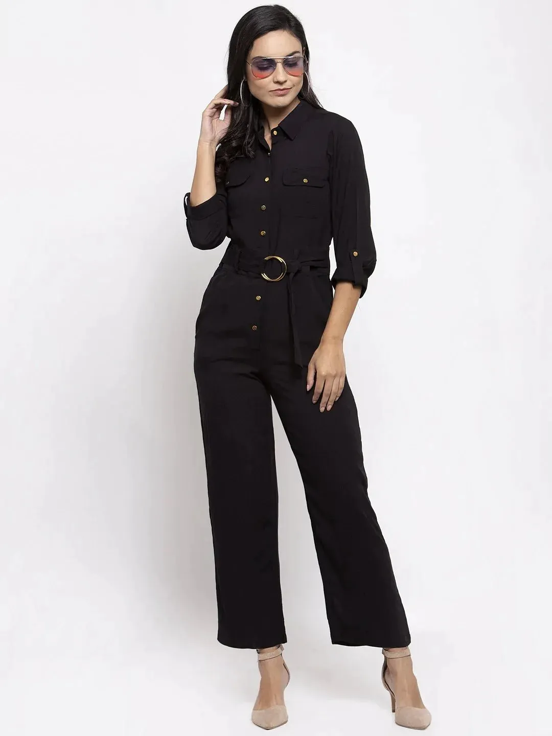 Women Black Solid Jumpsuit