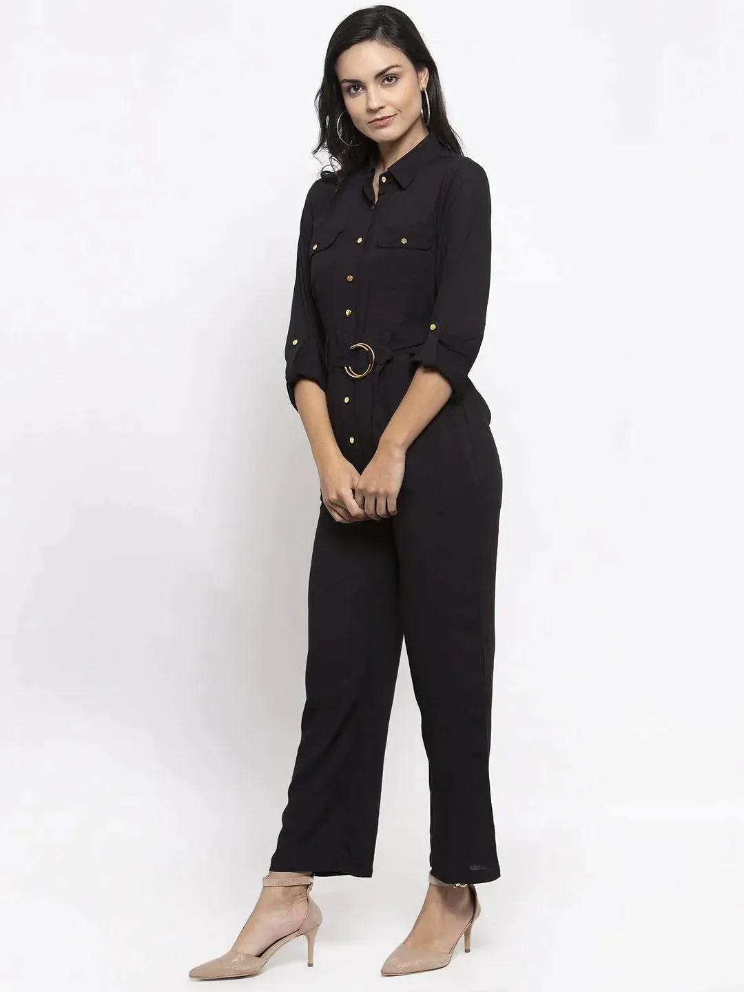 Women Black Solid Jumpsuit