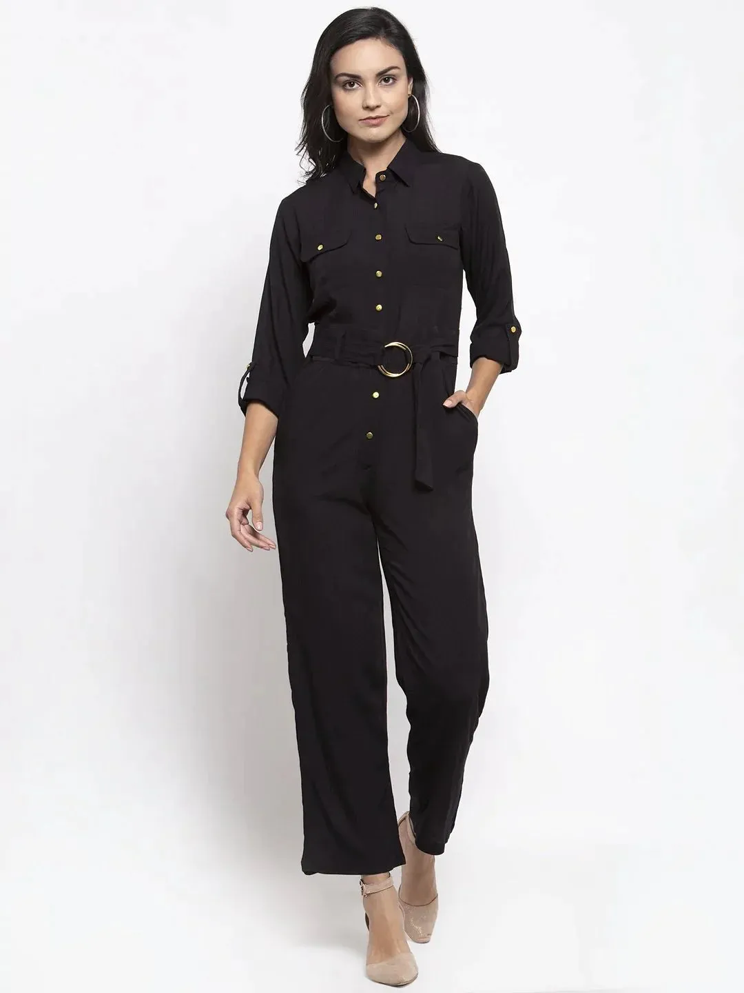 Women Black Solid Jumpsuit