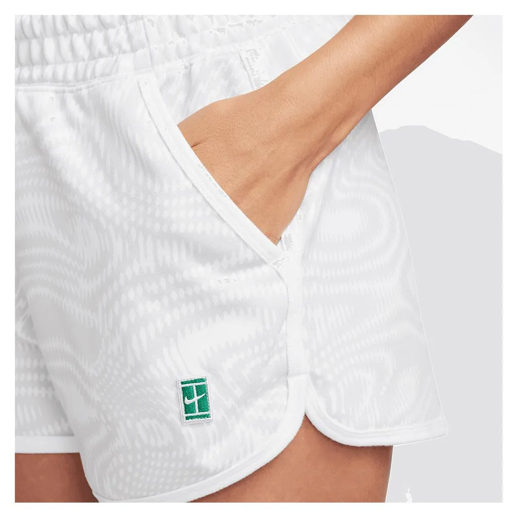 Women's Court Heritage Printed Tennis Short White