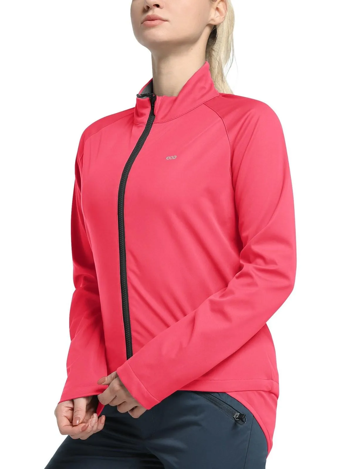 Women's Cycling Jacket Long Sleeve Thermal Waterproof MTB Bike Workout Running Jacket Windproof Reflective