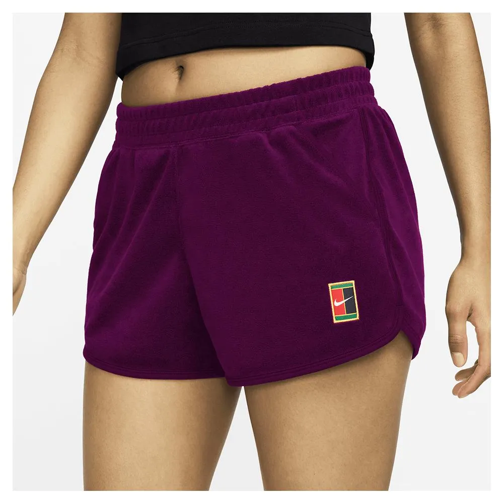 Womens Heritage Mid-Rise Tennis Shorts Sangria