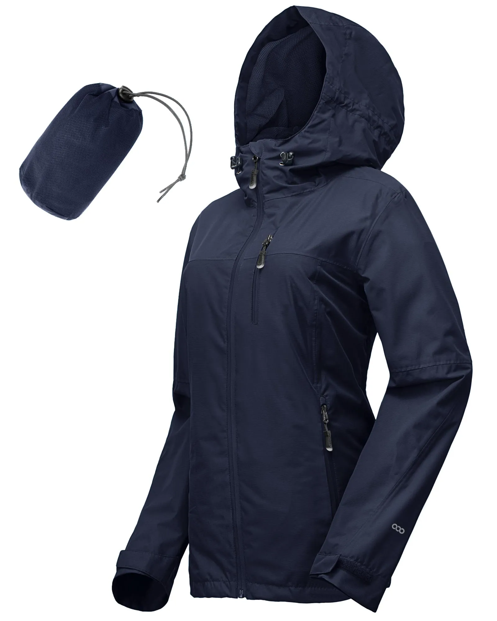 Women's Packable Rain Jacket with 4 Pockets: 1.10 lbs 10000mm W/P index 10000 Level Breathable