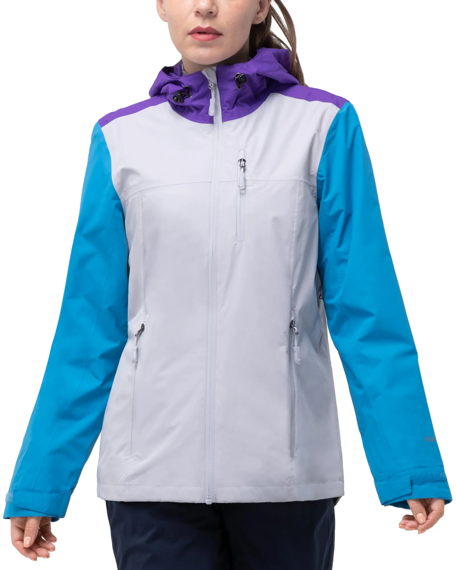 Women's Packable Rain Jacket with 4 Pockets: 1.10 lbs 10000mm W/P index 10000 Level Breathable