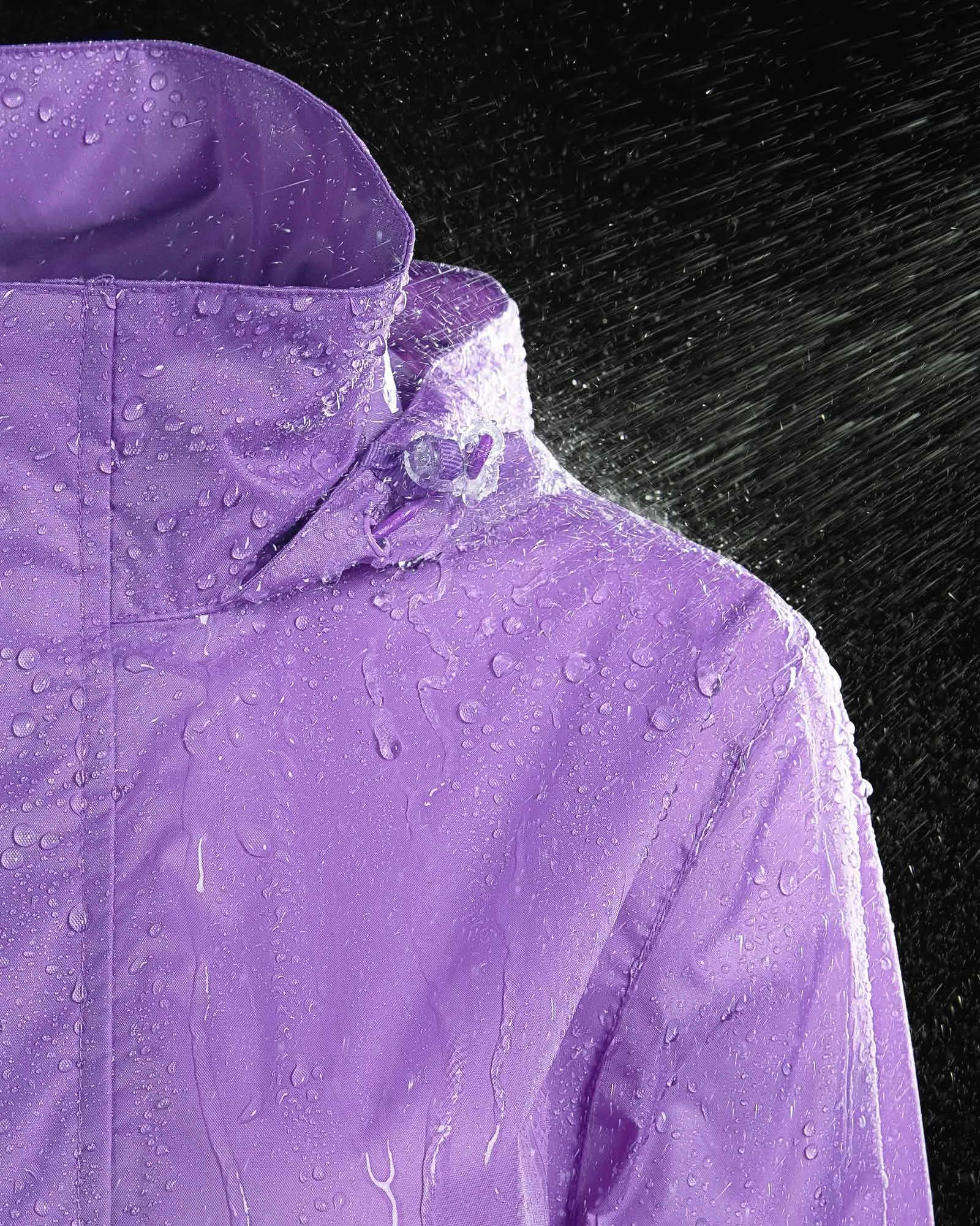 Women's Packable Rain Jacket with Hideaway Hood and 4 Pockets: 0.64 lbs 5000mm W/P 5000 Level Breathable