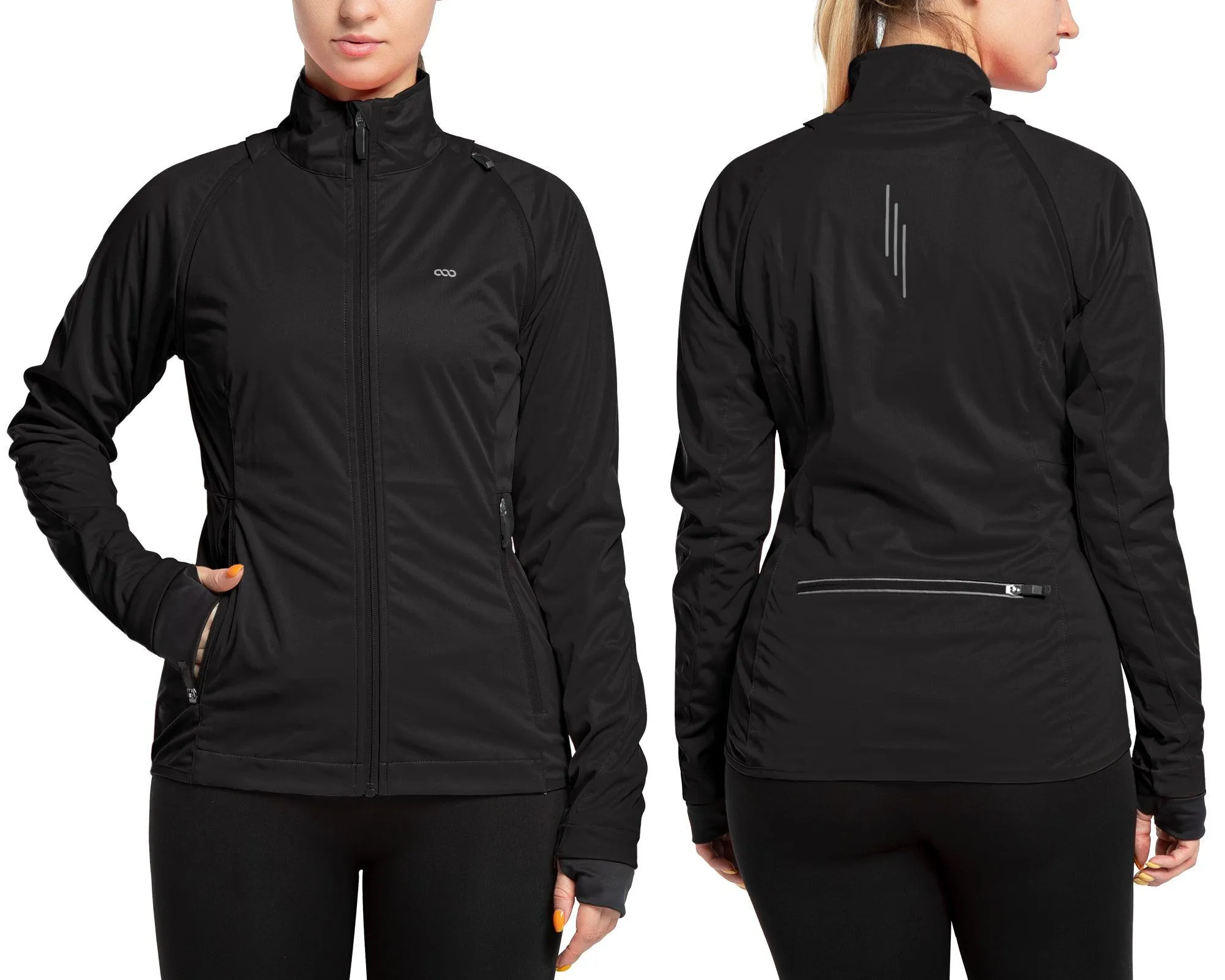 Women's Zip Up Lightweight Athletic Workout Yoga Cycling Track Running Jacket Waterproof Windproof Reflective