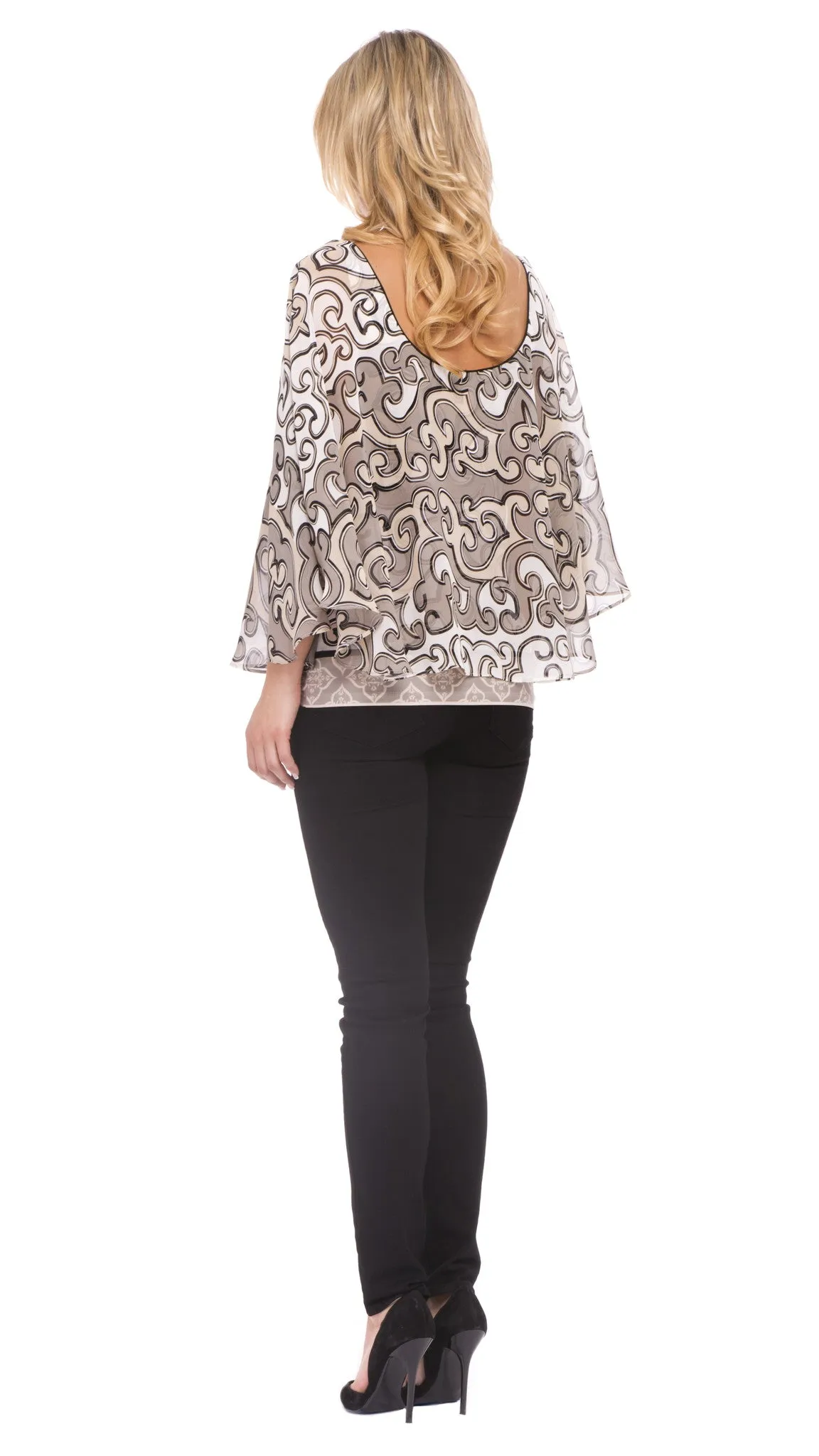 Z Bailey Chiffon Poncho Top