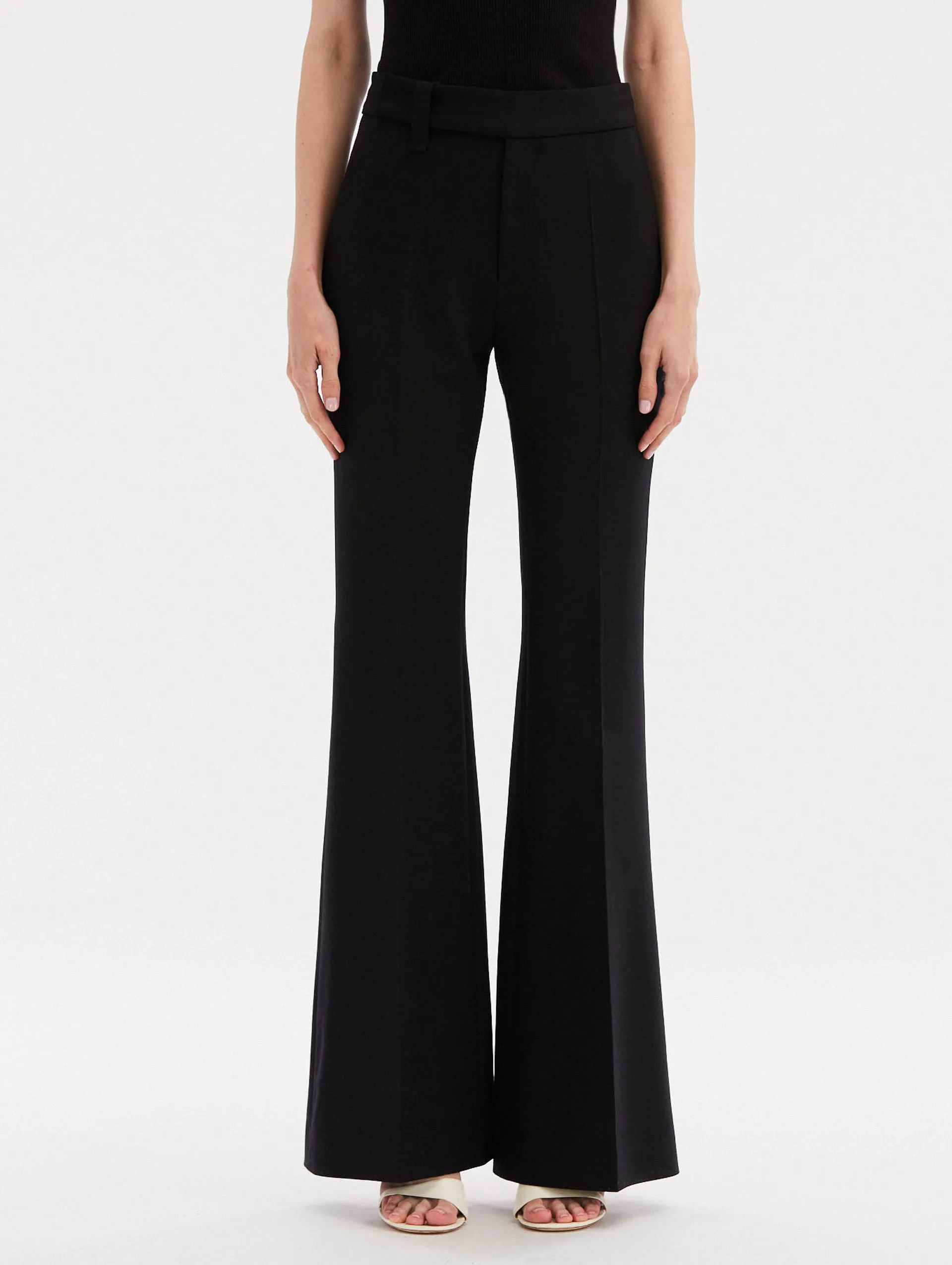 Zip Front Flare Leg Pant